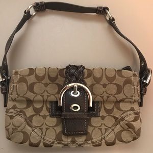Coach brown canvas handbag